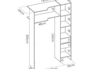 Cheap Hoekkledingkast Met Gordijn En 1 Deur - Met Spiegel - L231 Cm - Wit En Grijs - Bertrand Aanbiedingen: Slaapkamer & Kantoor