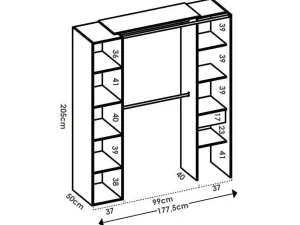 Cheap Hoekkledingkast Met Gordijn En 1 Deur - Met Spiegel - L231 Cm - Wit En Grijs - Bertrand Aanbiedingen: Slaapkamer & Kantoor