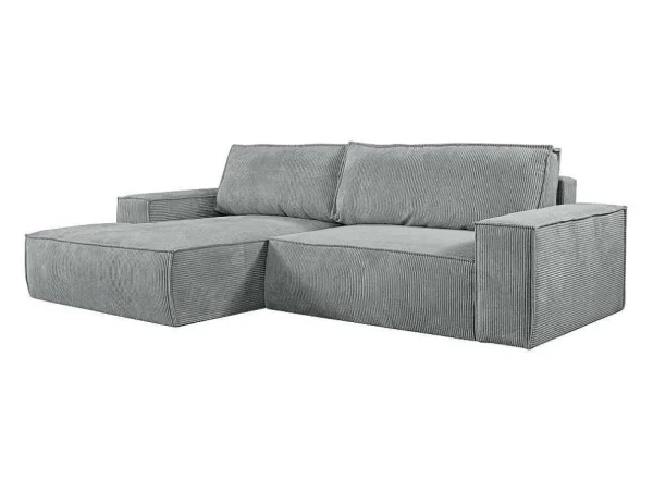 Best Sale Hoekslaapbank Amelia Van Pascal Morabito - Ribfluweel - Lichtgrijs - Hoek Links Aanbiedingen: Zitbank & Fauteuil