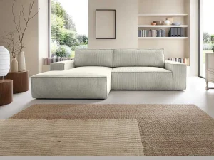 Sale Hoekslaapbank Amelia Van Pascal Morabito - Ribfluweel - Beige - Hoek Links Aanbiedingen: Zitbank & Fauteuil