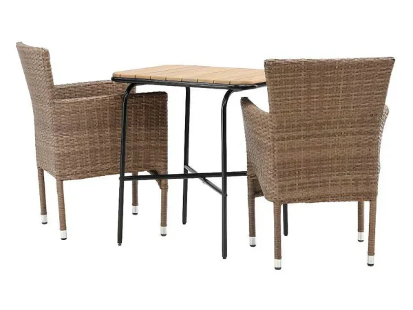 Best Sale Holmbeck Tuinmeubelset Tafel, 2 Stoelen Naturel. Loungeset