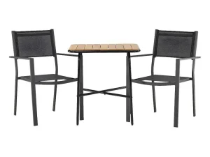 Cheap Holmbeck Tuinmeubelset Tafel, 2 Stoelen Naturel,Zwart. Loungeset