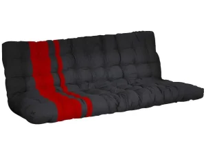 Discount Hoogslaper 90 X 190 Cm - Met Slaapbank - Metaal - Zwart En Rood + Futon - Modulo V Aanbiedingen: Slaapkamer & Kantoor