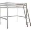 New Hoogslaper Gedeon - 140 X 190 Cm - Massief Grenen - Gebleekt Kinderbed Hoogslaper