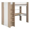 New Hoogslaper Met Bureau En Kast - 90 X 200 Cm - Wit En Naturel - Auckland Kinderbed Hoogslaper