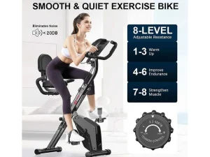 Shop 3 In 1 Opvouwbare Hometrainer, Magnetische X-Bike Ligfiets Fitness Bike Met 8-Level Verstelbare Weerstand Voor Home Gym Workout Fitness