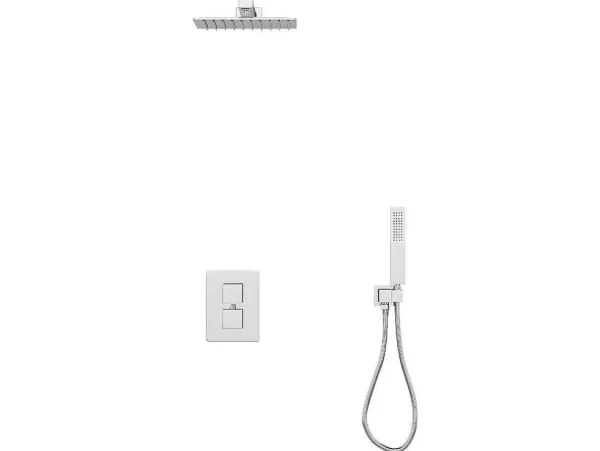 Fashion Inbouw Douche Met Thermostatische Mengkraan - Geborsteld Nikkelkleur - Terek Douchekolom