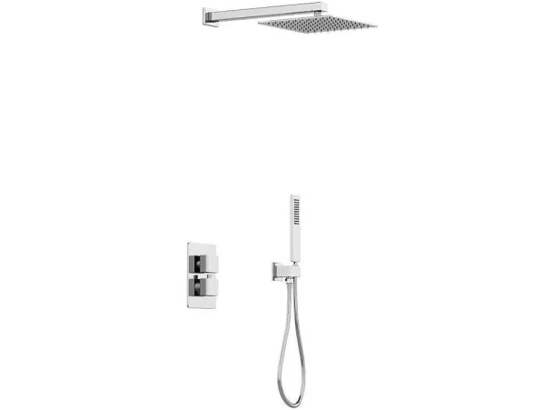 Fashion Inbouw Douche Met Thermostatische Mengkraan - Geborsteld Nikkelkleur - Terek Douchekolom