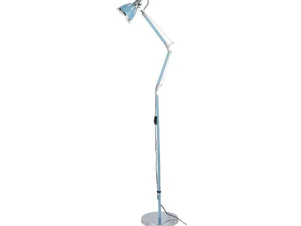 Hot Jerona Vloerlamp, Blauw, Chroom, 27,5X27,5X180 Cm, Staande Lamp