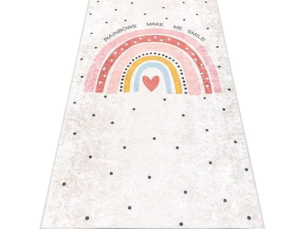 Fashion Junior 51300.802 Tapijt Wasbaar Regenboog, Stippen Voor Kinderen Antis 160X220 Cm Kindervloerkleed