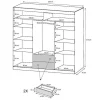 New Kast Met 3 Schuifdeuren - Met Spiegel - L. 250 Cm - Kleur: Wit - Autlan Kledingkast