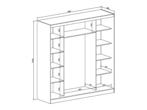 Best Kast Met 2 Schuifdeuren - Met Spiegel - L200 Cm - Wit - Ochira Kledingkast