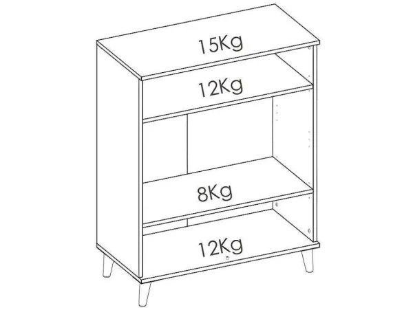 Outlet Keukenbuffet Wajdi - 2 Deuren En 1 Nis - Wit En Eiken Keukenmeubel