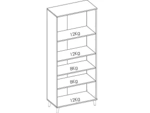 New Keukenbuffet Wajdi - 4 Deuren En 1 Nis - Wit En Eiken Keukenmeubel