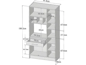 Fashion Keukenmeubel Mady - 5 Kasten En 1 Lade - Zwart & Eiken Keukenmeubel