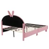 Fashion Kinderbed Bekleed Met Fluweel 140X200Cm - Met Lattenbodem - Roze Fluwelen Bed