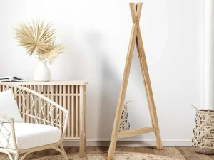 Online Kinderspiegel Van Teakhout - B55 X H120 Cm - Naturel - Batam Spiegel