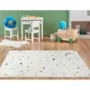 New Kindertapijt Moony - Polypropyleen - 100 X 150 Cm - Beige, Roze En Geel Kindervloerkleed