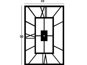 Best Klok Rechthoekige, Zwart, 33X1,5X50 Cm, Wandklok