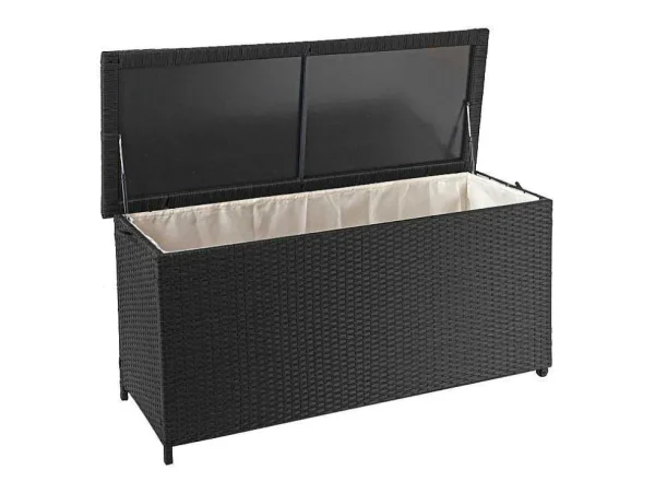 New Kussenbox Van Polyrattan Mcw-D88 Iii, Premium Zwart, 63X135X52Cm 320L Tuinopslag