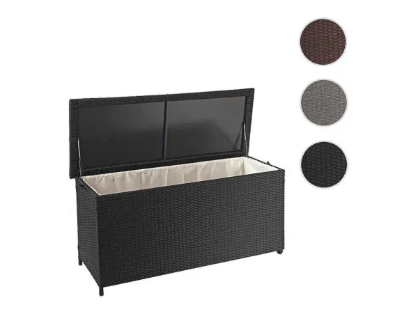 New Kussenbox Van Polyrattan Mcw-D88 Iii, Premium Zwart, 63X135X52Cm 320L Tuinopslag