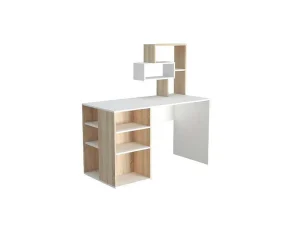 Best Sale Lara Bureau, Wit, Sonoma, 130X60X135 Cm, Bureaumeubel