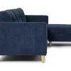 Fashion Marino Bank, Chaise Longue Naar Rechts Of Links Gedraaid In Fluweel Blauw. Modulair