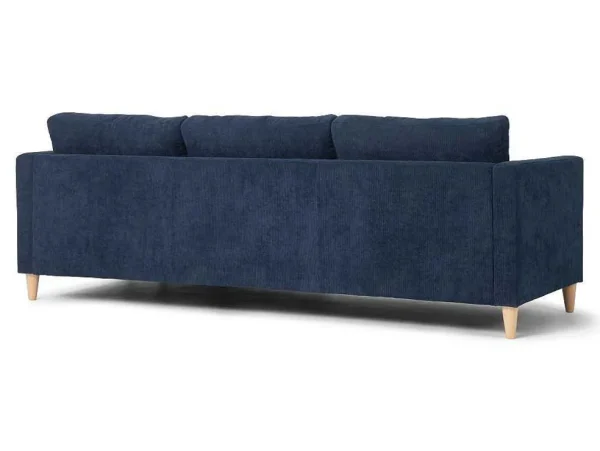 Fashion Marino Bank, Chaise Longue Naar Rechts Of Links Gedraaid In Fluweel Blauw. Modulair