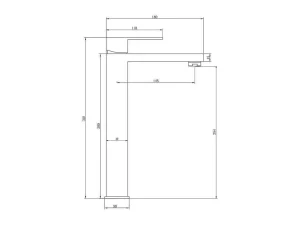Online Mechanische Mengkraan Met Vierkante Vorm Van Geborsteld Roestvrij Staal - Mat Zwart, H31 Cm - Canilas Kraan