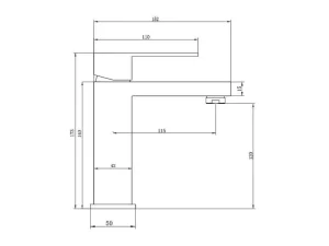 Store Mechanische Mengkraan Met Vierkante Vorm Van Geborsteld Roestvrij Staal - Mat Zwart, H17,3 Cm - Canilas Kraan