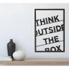 Flash Sale Metalen Decoratie Think Outside The Box 2, Zwart, 50X1,5X70 Cm, Decoratieve Wandplaat