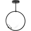 New Metalen Plafondlamp Met Glazen Bol Dulonay - H39 Cm - Zwart En Wit Plafondlamp