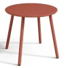 Outlet Metalen Tuinmeubelset - 2 Lage Stapelstoelen En Een Bijzettafel - Terracotta - Mirmande Loungeset