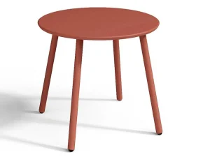 Outlet Metalen Tuinmeubelset - 2 Lage Stapelstoelen En Een Bijzettafel - Terracotta - Mirmande Loungeset