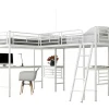 Store Mezzaninebed - 2 Bedden 90X200 Cm - 2 Bureaus Onder Het Bed - Wit Kinderbed Hoogslaper