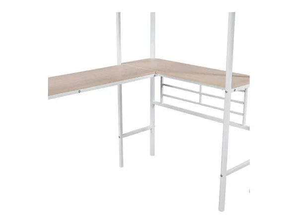 Store Mezzaninebed - 2 Bedden 90X200 Cm - 2 Bureaus Onder Het Bed - Wit Kinderbed Hoogslaper