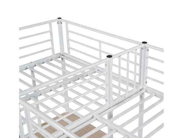 Store Mezzaninebed - 2 Bedden 90X200 Cm - 2 Bureaus Onder Het Bed - Wit Kinderbed Hoogslaper