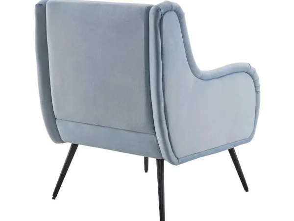 Shop Moderne Loungestoel - Enkele Bank Met Armleuningen - Metalen Poten - Hemelsblauw Fauteuil Stof Fluweel / Suedine