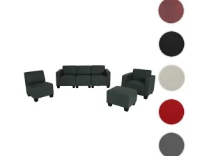 Store Moncalieri Bankstel (4-Delig), Donkergrijs Set Zitbank + Fauteuil