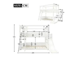 Hot Multifunctioneel Stapelbed Voor Kinderen - Met Ladder En Glijbaan - 2X90X200Cm - Massief Hout - Wit Aanbiedingen: Slaapkamer & Kantoor