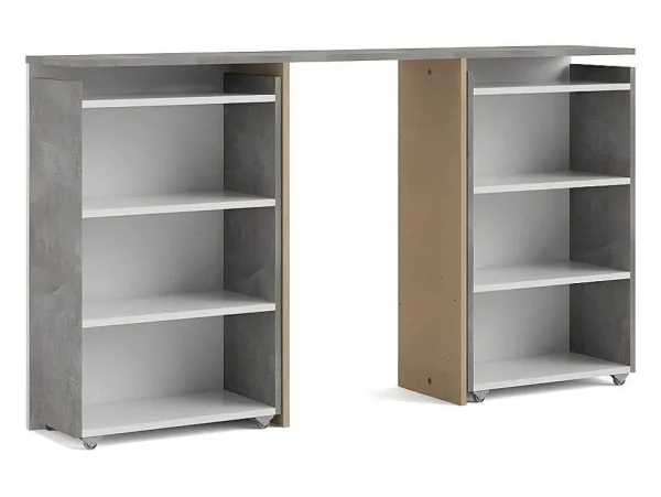 Store Nada Hoofdbord Met Opbergruimte 140 Cm, Betondecor/Wit Hoogglans. Hoofdeinde En Brugkast