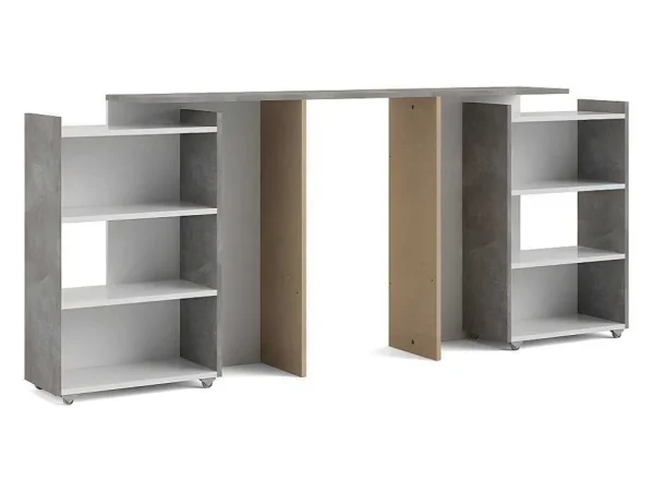 Store Nada Hoofdbord Met Opbergruimte 140 Cm, Betondecor/Wit Hoogglans. Hoofdeinde En Brugkast