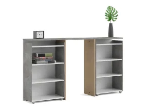 Store Nada Hoofdbord Met Opbergruimte 140 Cm, Betondecor/Wit Hoogglans. Hoofdeinde En Brugkast