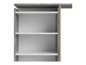 Store Nada Hoofdbord Met Opbergruimte 140 Cm, Betondecor/Wit Hoogglans. Hoofdeinde En Brugkast