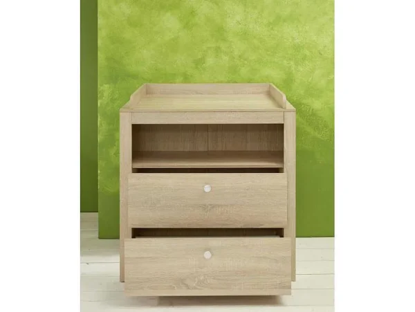 Clearance Olja Commode Met 2 Lades En 1 Plank, Eiken Decor. Babymeubel