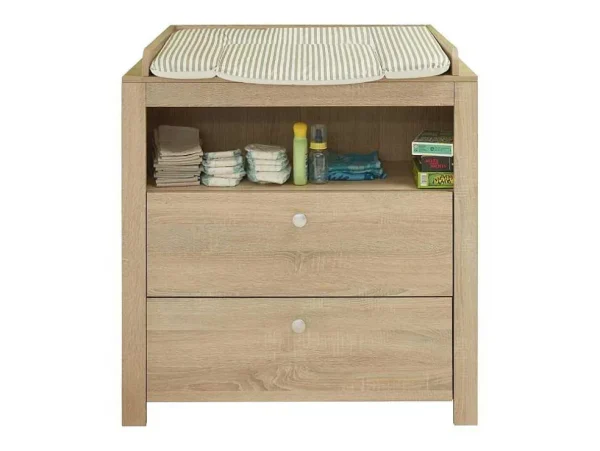 Clearance Olja Commode Met 2 Lades En 1 Plank, Eiken Decor. Babymeubel