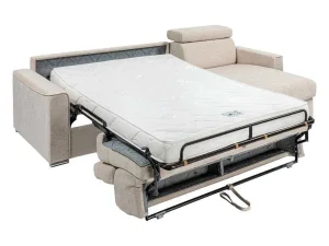 New Omkeerbare, Snel Om Te Bouwen Slaapbank Met Hoek In Beige Stof - Bed Van 140 Cm - Matras 14 Cm - Vizir Speciale Modellen Zitbanken & Fauteuils