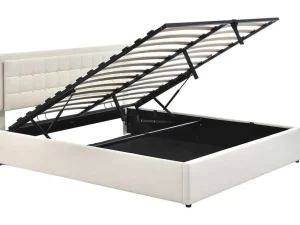 Hot Opbergbed 180 X 200 Cm - Pu Leer - Led'S - Lattenbodem - Wit Aanbiedingen: Slaapkamer & Kantoor