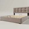 Clearance Opbergbed 140X200Cm - Stof Fluweel - Met Verstelbaar Hoofdeinde + Lattenbodem - Grijs Fluwelen Bed