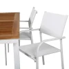 Discount Panama Tuinmeubelset Tafel 90X152/210Cm En 4 Stoel Santorini Wit, Naturel. Tuinset